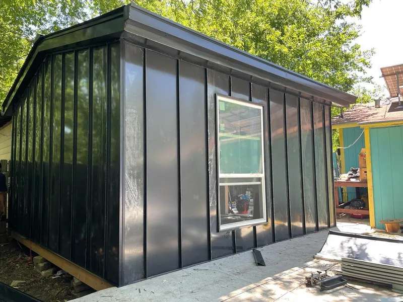 Black standing seam metal wall panels for Metal Roof Installation in St. Matthews